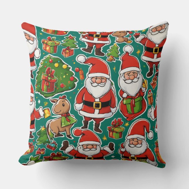 Coussin "Coussin de Noël du Père Noël Festif" (Recto)