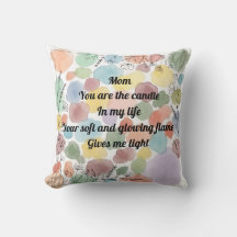 "Coussin décoratif avec poème pour la fête des Mèr