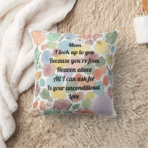"Coussin décoratif avec poème pour la fête des Mèr