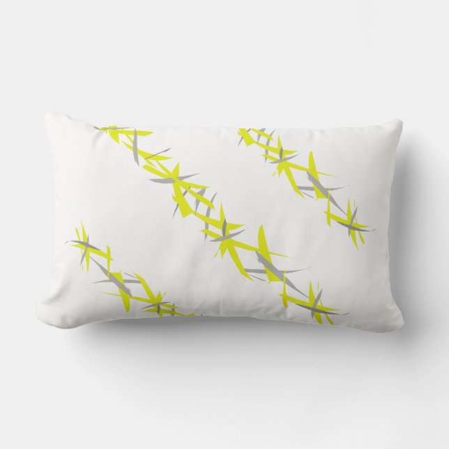 Coussin / Coussin décoratif Jaune Gris Art Abstrai (Recto)