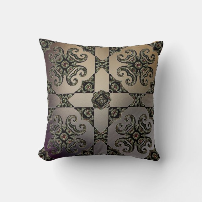 Coussin Coussin-Design Solaire Aztèque Métallique 1 (Recto)