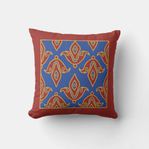 Coussin Coussin, Maroon, Bleu, Or, Fleur de Lys Motif