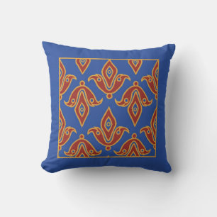 Coussin Coussin, Maroon, Bleu, Or, Fleur de Lys Motif