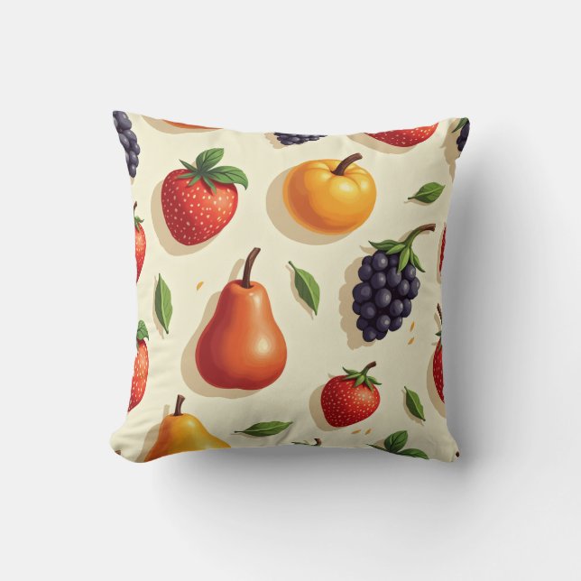 Coussin coussin motif à fruits (Recto)