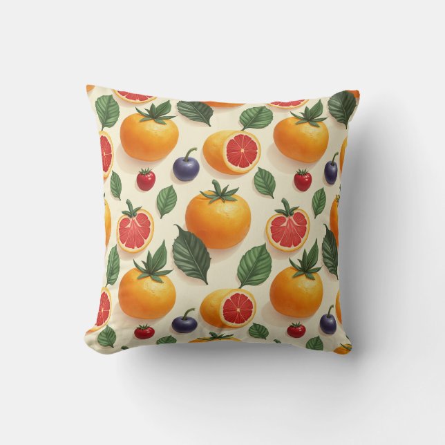 Coussin coussin motif à fruits (Recto)