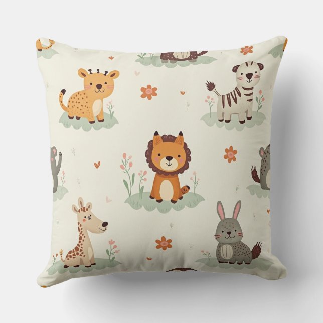 Coussin "Coussin Motif animal adorable - Ajouter un charme (Verso)