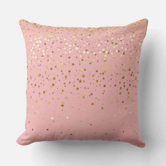 Coussin Coussin-Oeillet carré de petites étoiles d'or (Recto)
