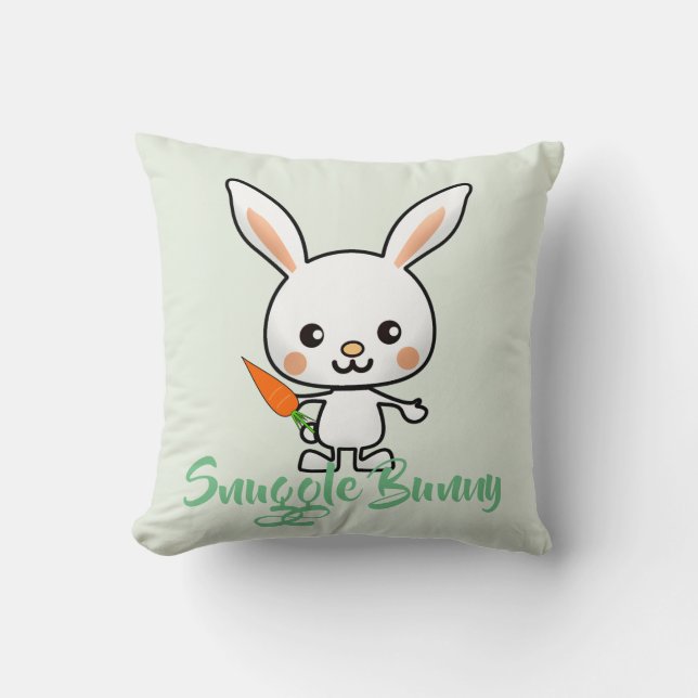 Coussin Cousu Bunny Kawaii personnalisé (Recto)