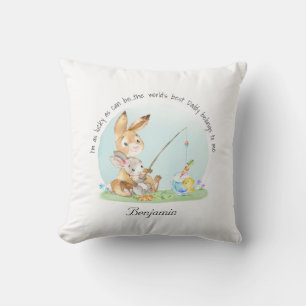 Coussin Coutume Bunny Meilleur Daddy Cadeau Pour Père
