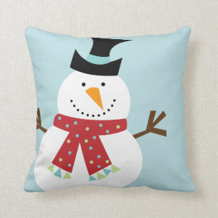 Coussin Coutume drôle de Noël de bonhomme de neige