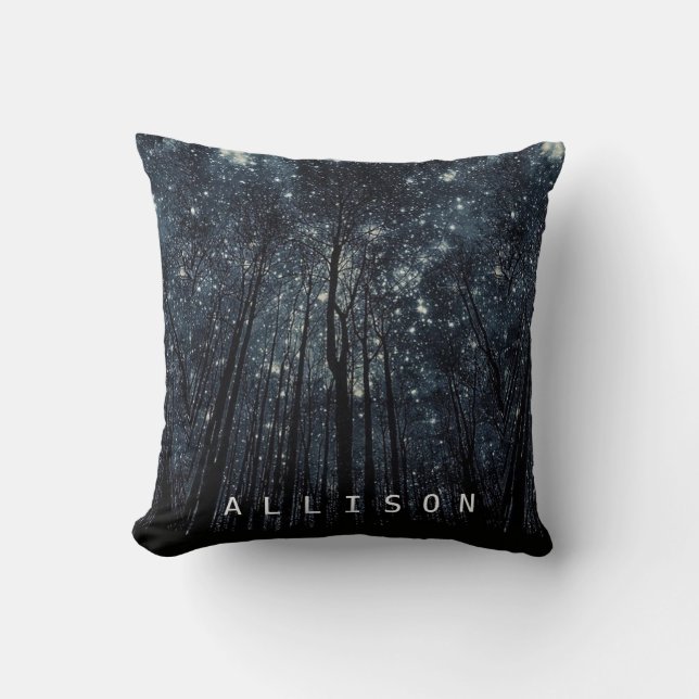 Coussin Coutume éclatante de ciel bleu d'étoiles de nuit (Recto)