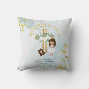 Coussin Coutume Première Sainte Communion Cute Brown Coiff