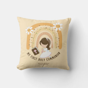 Coussin Coutume Première Sainte Communion Cute Brown Coiff