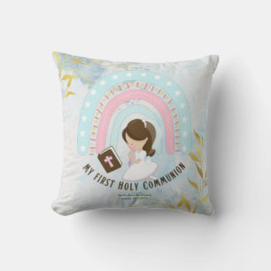 Coussin Coutume Première Sainte Communion Cute Brown Coiff