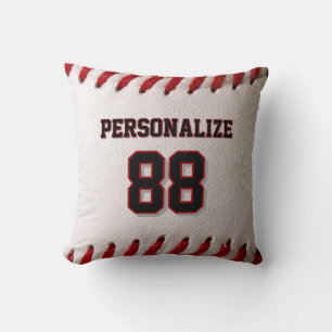Coussin Couture de baseball classique Nom et numéro person