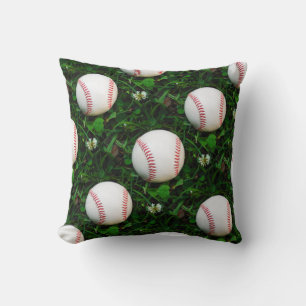 Coussin Couture rouge de baseball blanc
