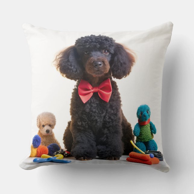 Coussin Couvercle d'oreiller à pouce moelleuse Noire (Recto)