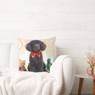 Coussin Couvercle d'oreiller à pouce moelleuse Noire