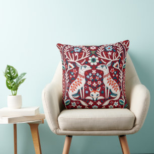 Coussin Couvercle d'oreiller brodé d'inspiration nordique