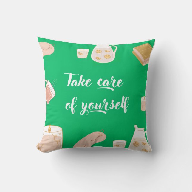 Coussin Couvercle d'oreiller motivationnel vert (Recto)