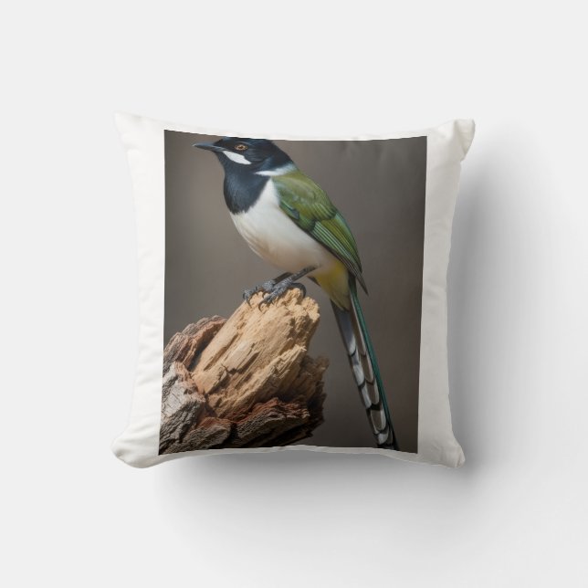 Coussin Couverture bébé en molleton oiseau jay vert exotiq (Recto)