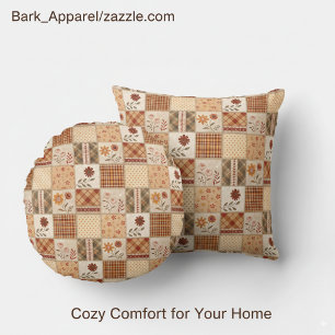 Coussin Couverture de couette florale en patchwork d'autom