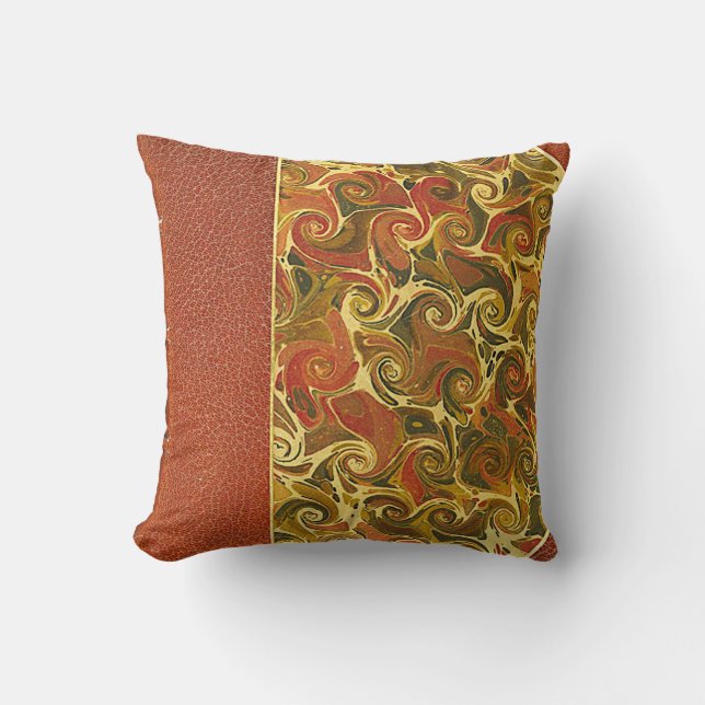 Coussin Couverture de livre ancienne, motif en spirale orn (Recto)