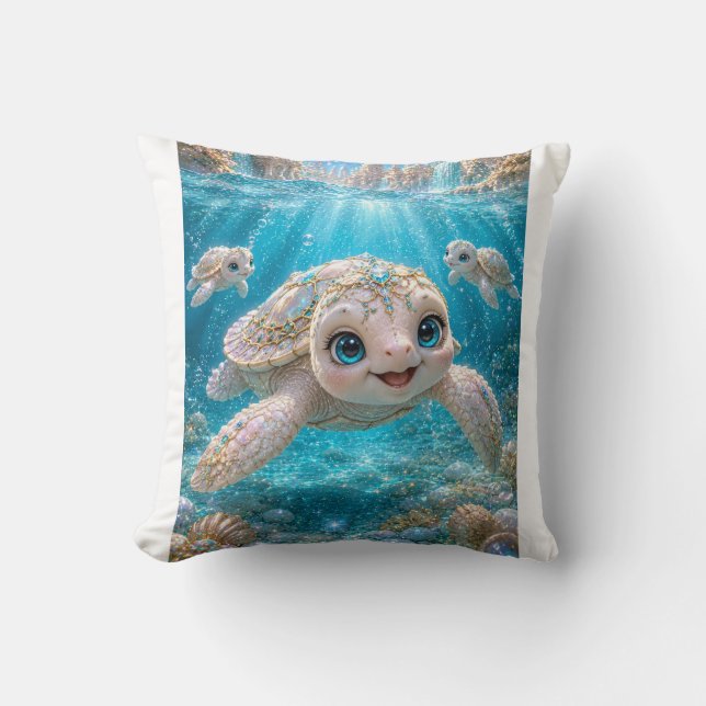 Coussin Couverture douillette "Zander" de la Tortue de mer (Recto)