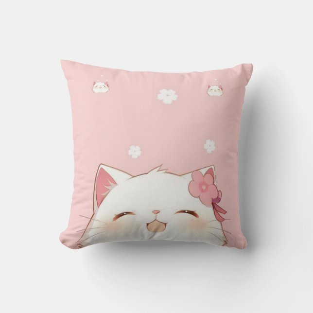 Coussin Couverture Mignonne Chatte (Recto)