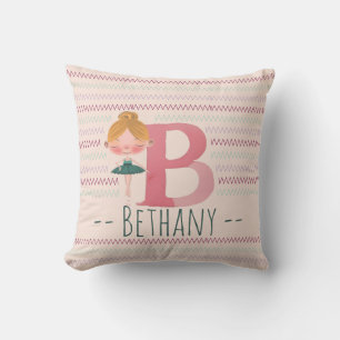 Coussin Couverture personnalisée Ballerine Rose Pâle Monog