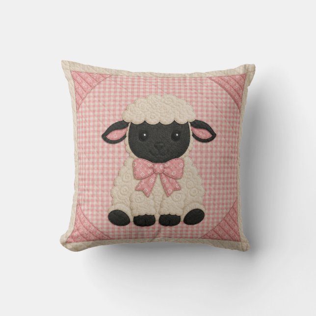 Coussin Couverture rose agneau (Recto)