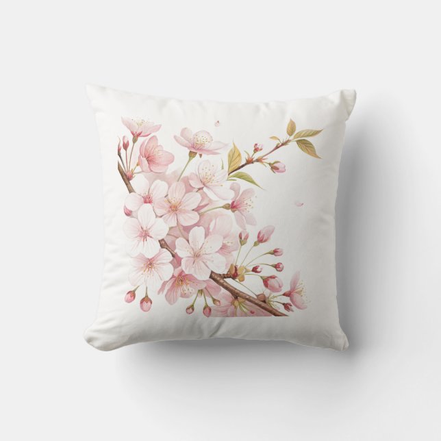 Coussin Couvre-oreiller Fleurs Magnifiques Aquarelle  (Recto)