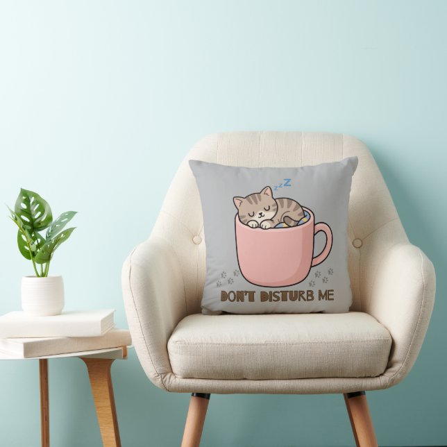 Coussin Couvre-oreiller jetable avec un mignon chaton endo (Chaise)