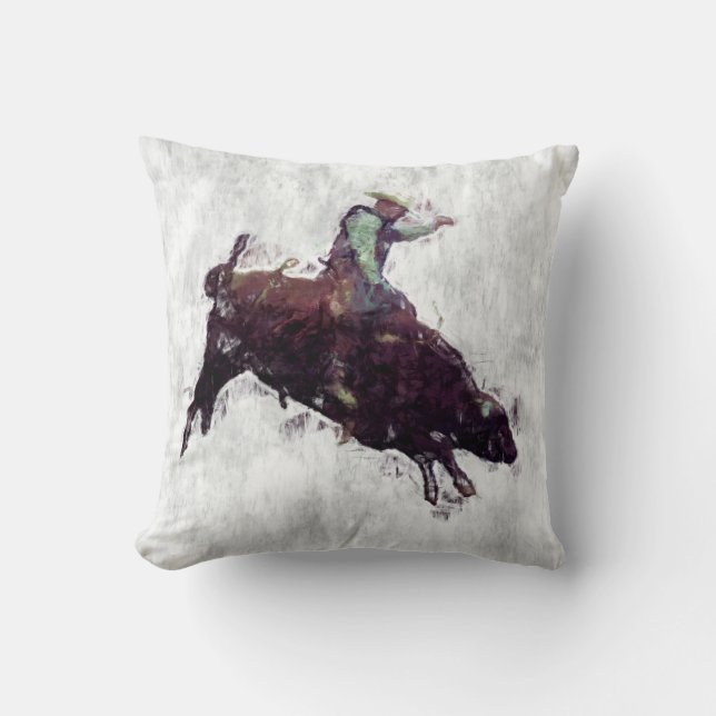 Coussin Cow-boy de rodéo de style occidental Bull Rider (Recto)
