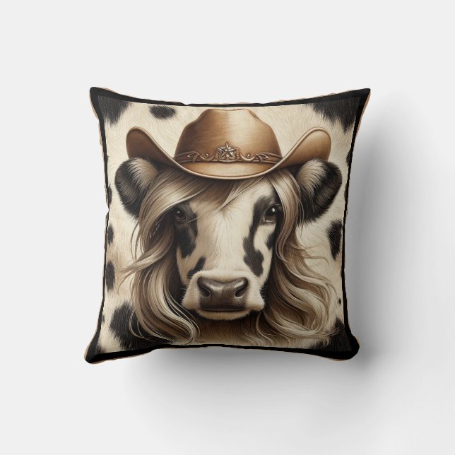 Coussin Cow Girl blonde de campagne (Verso)