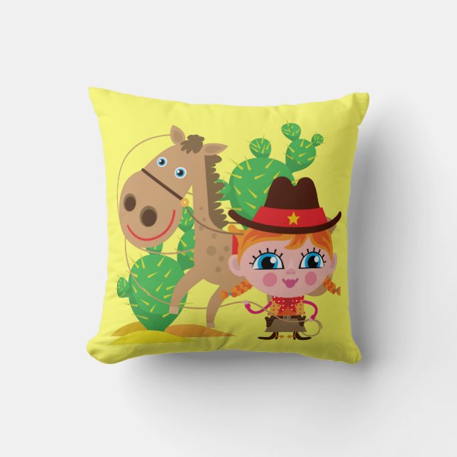 Coussin Cow-girl et cheval (Recto)