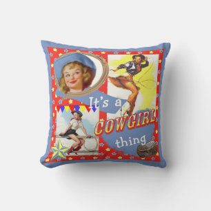 Coussin Cow-girls Vintage Avec Lassos Décor Western