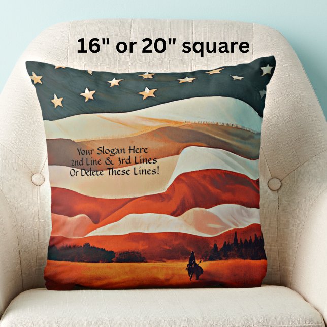 Coussin Cowboy à cheval dans le coucher du soleil du drape (Créateur téléchargé)