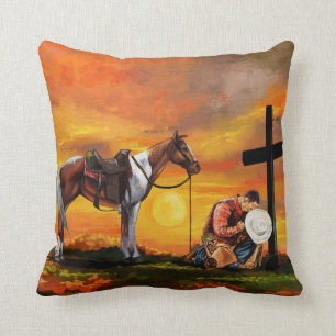 Coussin Cowboy de 3h16 de John au chrétien de prière