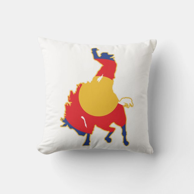 Coussin Cowboy du Colorado Bucking Bronco (Recto)