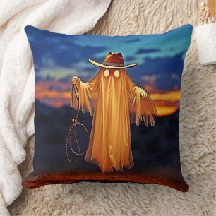 Coussin Cowboy Ghost au coucher du soleil