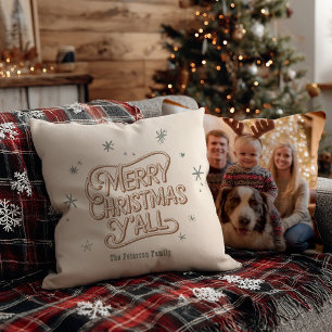 Coussin Cowboy Noël Occidental Joyeux Noël Photo