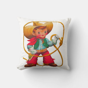 Coussin Cowboy Retro Boy Child Cute Western