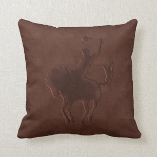 Coussin Cowboy usiné de cuir de Faux sur le cheval