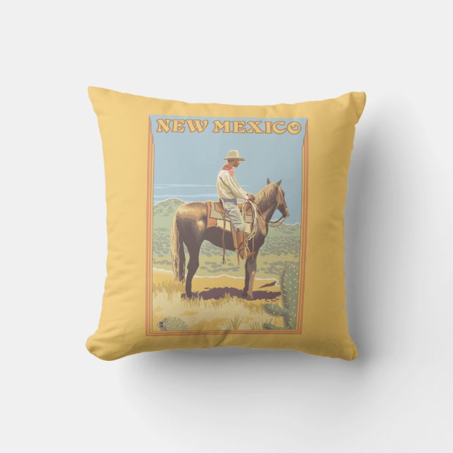 Coussin Cowboy (vue de côté) Nouveau Mexique (Recto)