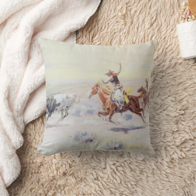 Coussin Cowboys du Bar Triangle par CM Russell (Couverture)