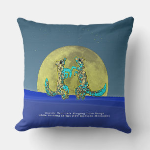 Coussin Coyote Crooners chantant des chansons d'amour du N