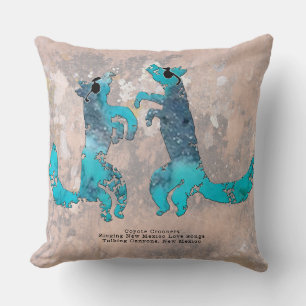 Coussin Coyote Crooners chantant des chansons d'amour du N