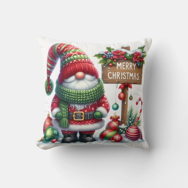 Coussin Cozy Christmas Gnome Art – Festive Holiday (Recto)