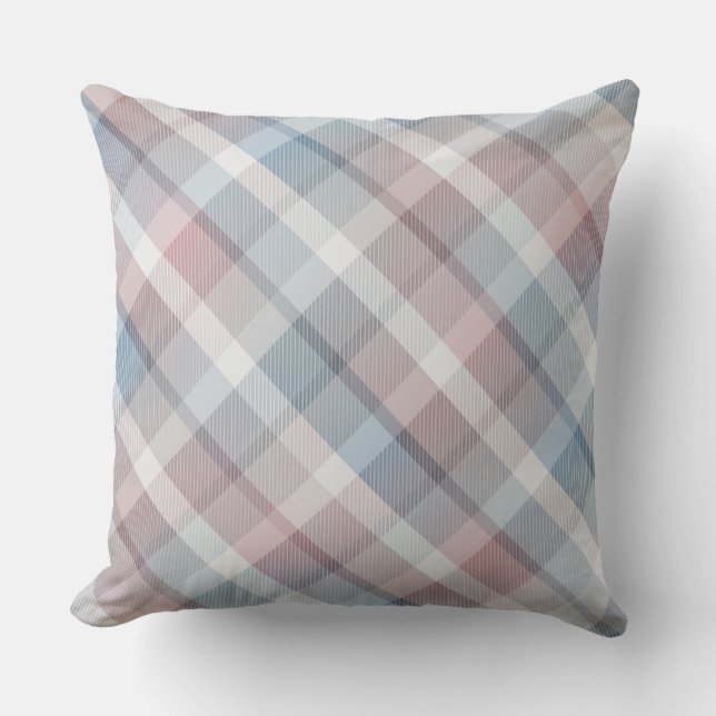 Coussin Cozy colorful tartan plaid, pastel Throw Pillow (Recto)